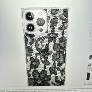 Flaunt Square iPhone 11 case Black lace